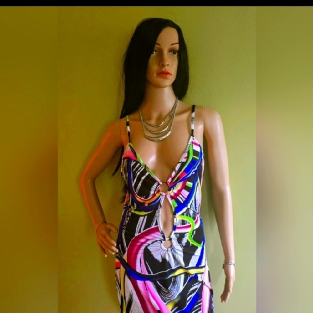 Colorful Abstract Dress - Picture 2 of 4